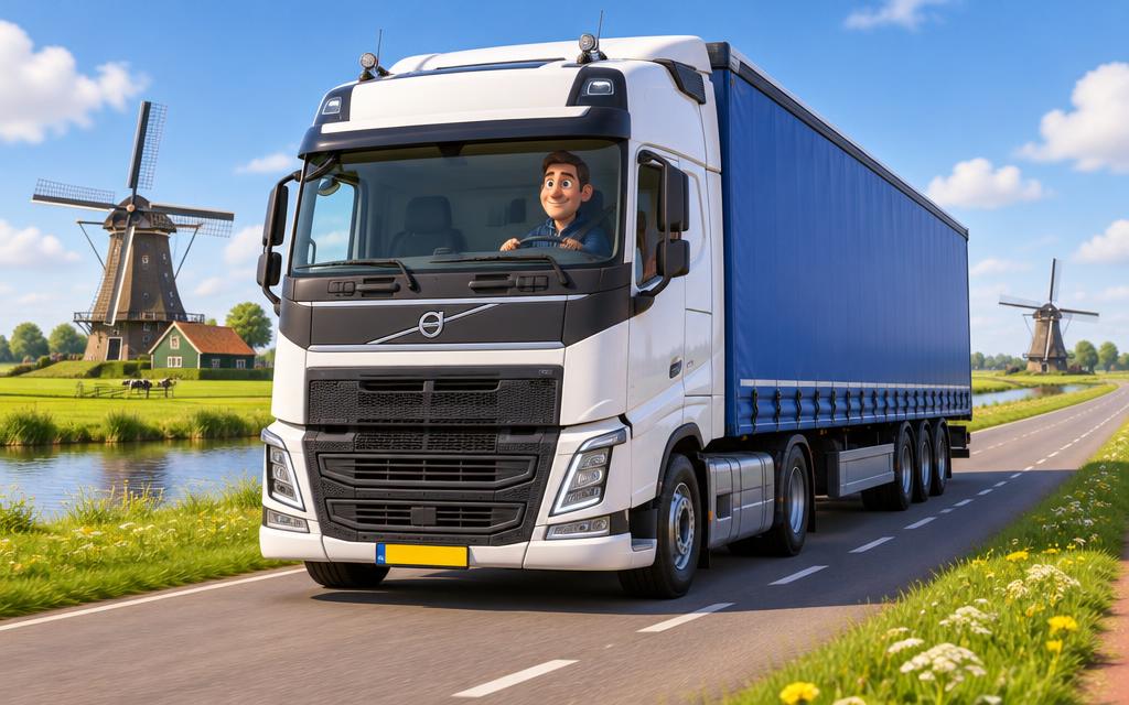 Vrachtwagen met oplegger